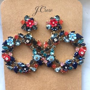 J Crew Floral Hoops